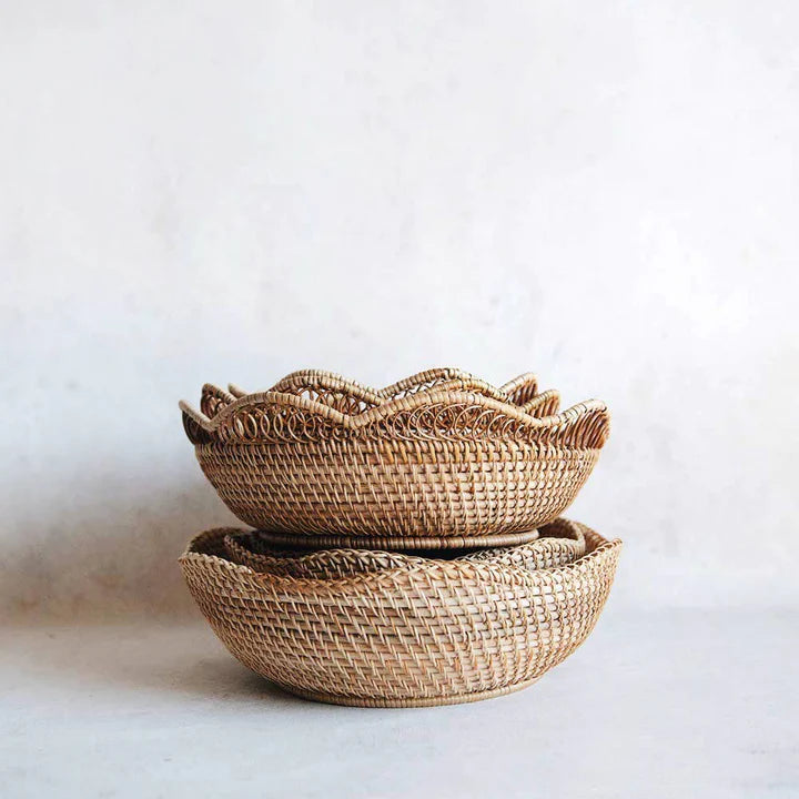 IGNITE TRADERS - Rhode Rattan Scalloped Basket