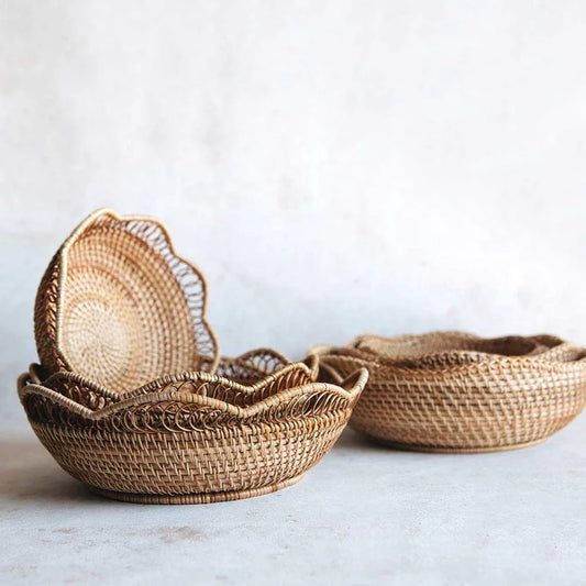 IGNITE TRADERS - Rhode Rattan Scalloped Basket